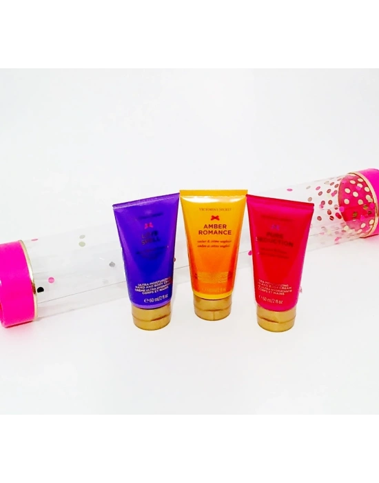 Victorias Secret El ve Vücut Kremi Amber Romance 60 ML + Pure Seduction 60 ML + Love Spell 60 ML