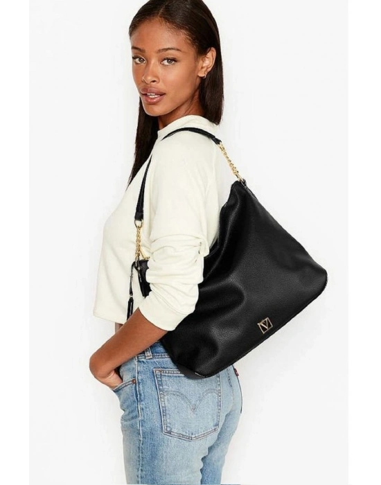 Victorias Secret Kadın Siyah Hobo Çanta Siyah
