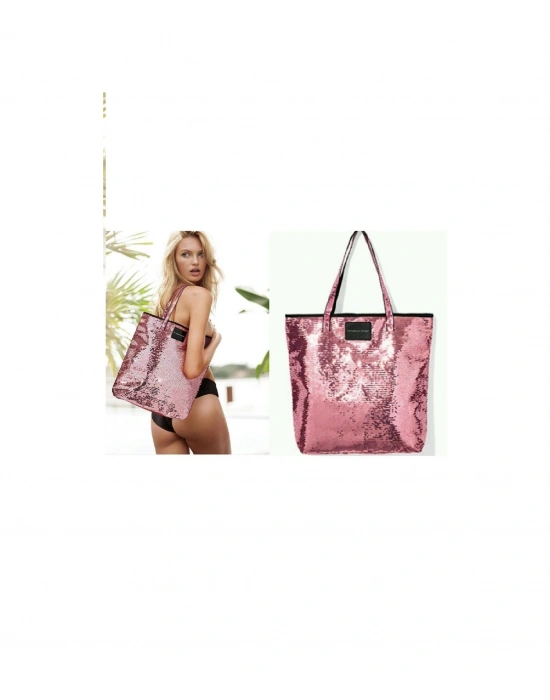 Victorias Secret Vs Pembe Full Payet Tote Çanta Pembe