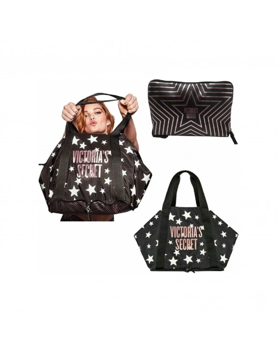 Victorias Secret Vs Siyah Katlanabilir Fermuarlı Spor Ve Seyahat Çantası Siyah