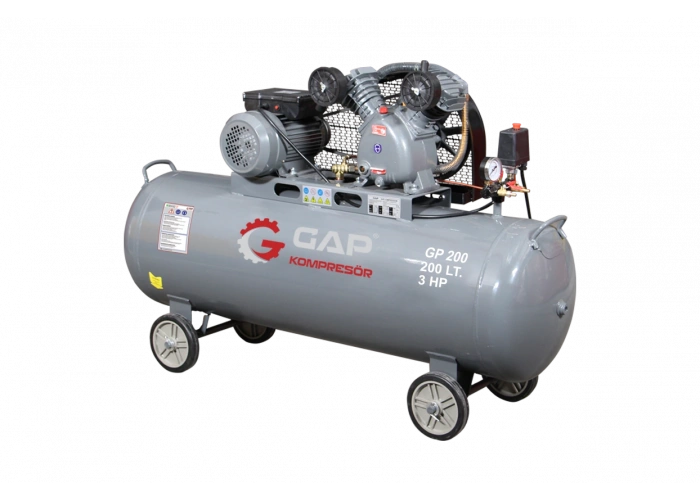 GP 200 | 200 lt 2 Kafa 8 Bar Pistonlu Hava Kompresörü