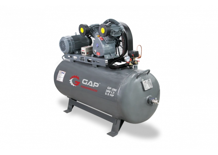 GP 290 | 300 lt 2 Kafa 8 Bar 5.5 HP Pistonlu Hava Kompresörü