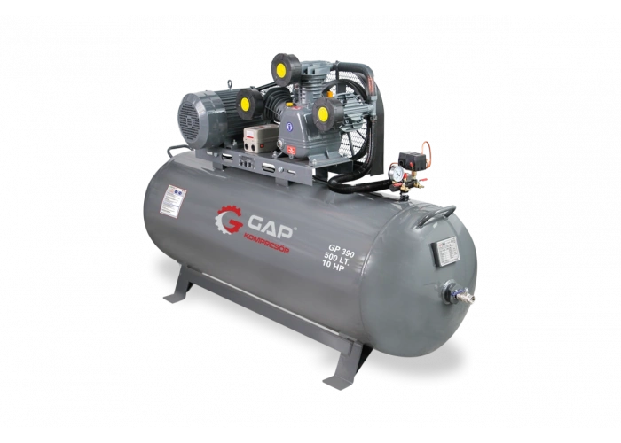 GP 390 | 500 lt 3 Kafa 8 Bar 10 HP Pistonlu Hava Kompresörü