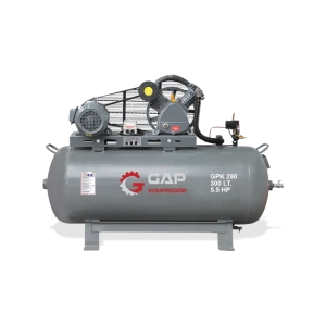 GPK 290 | 300 lt 2 Kafa 12 Bar 5.5 HP Pistonlu Hava Kompresörü