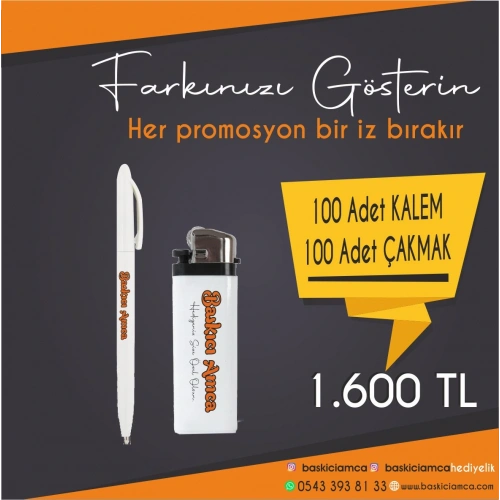 100 LÜ KALEM & ÇAKMAK PROMASYON PAKETİ