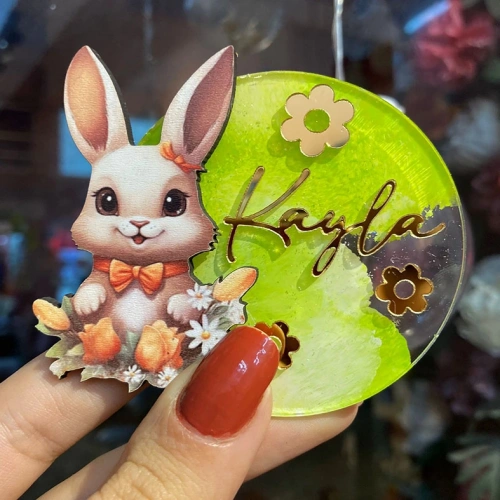 Baskıcı Amca Tavşan Figürlü Boyalı Magnet