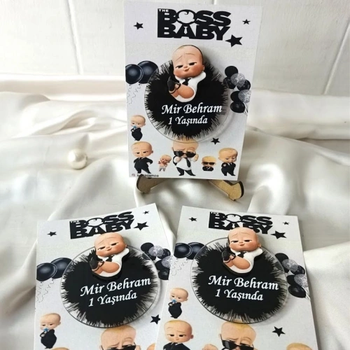 Kartlı Patron Bebek Temalı Boyamalı Magnet