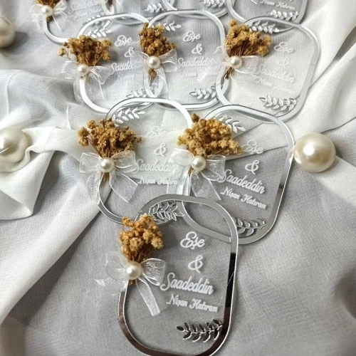 Baskıcı Amca Pleksi Çiçekli Gümüş Magnet