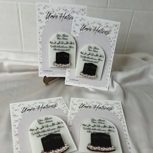 Umre Hatırası Kartlı Boyamalı Magnet