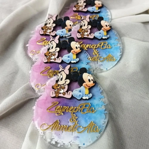 İkiz Bebek  Boyamalı Magnet