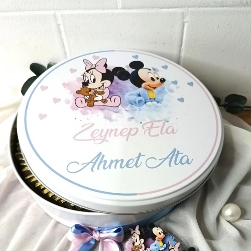 İkiz Bebek Temalı Çikolata Kutusu