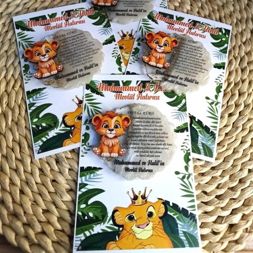 Aslan Temalı Epoksi Magnet Kartlı