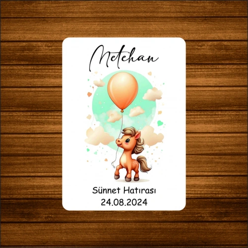 Baskıcı Amca Atlı Ahşap Magnet