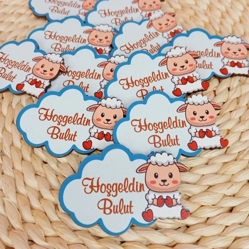 Baskıcı Amca Kuzulu Ahşap Magnet