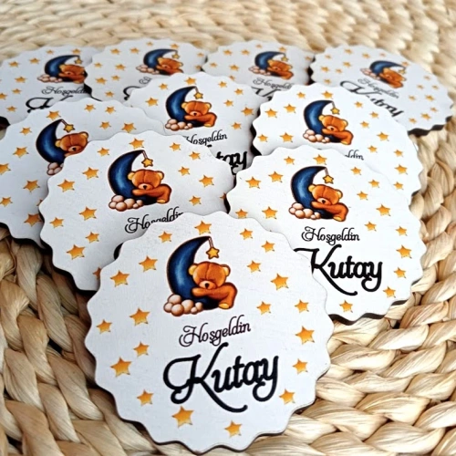 Baskıcı Amca Uyuyan Ayı Ahşap Magnet