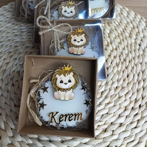 Baskıcı Amca Aslanlı Boyalı Magnet Kutulu