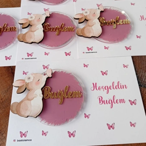 Baskıcı Amca Tavşanlı Kartlı Magnet