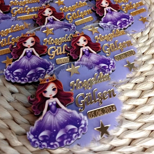 Baskıcı Amca Mor Prenses Boyamalı Magnet