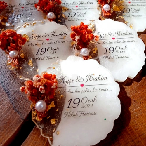 Baskıcı Amca Turuncu  Çiçekli  Epoksi Magnet