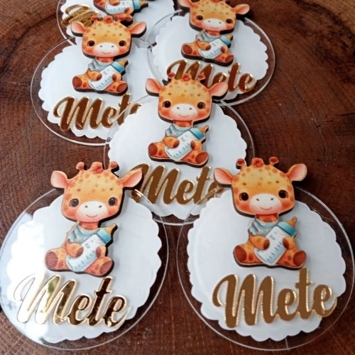 Baskıcı Amca Bebek Zürafa Boyalı Magnet