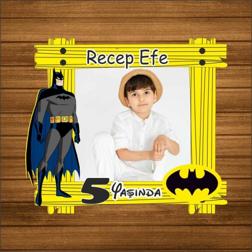 Baskıcı Amca Batman Konseptli Fotoğraflı Ahşap Magnet
