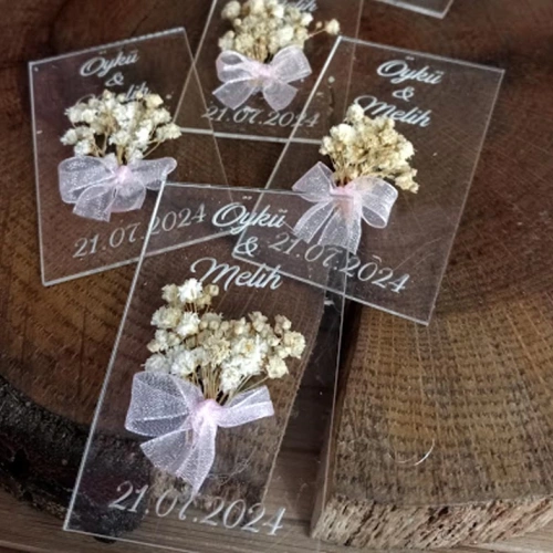 Baskıcı Amca Çiçek Süslemeli Şeffaf Magnet