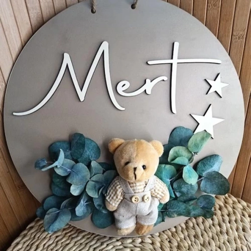 Lotuslu Ayıcık Temalı Kapı Süsü