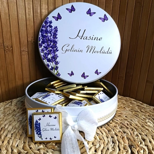 Lavanta Temalı Çikolata Kutusu