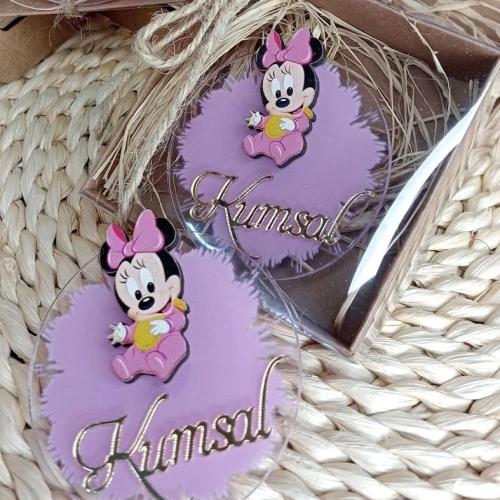 Baskıcı Amca Kutulu Minnie Mouse Boyalı Magnet