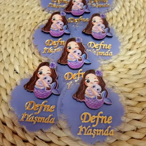 Baskıcı Amca Deniz Kızlı Boyalı Magnet