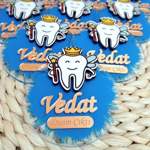 Baskıcı Amca Diş Figürlü Boyamalı Magnet