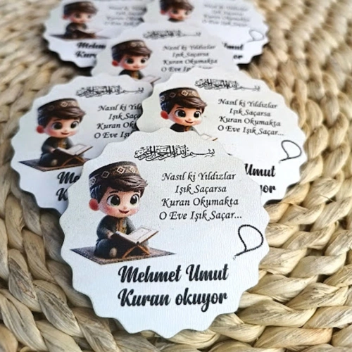 Baskıcı Amca Hafız Çocuk  Temalı Ahşap Magnet