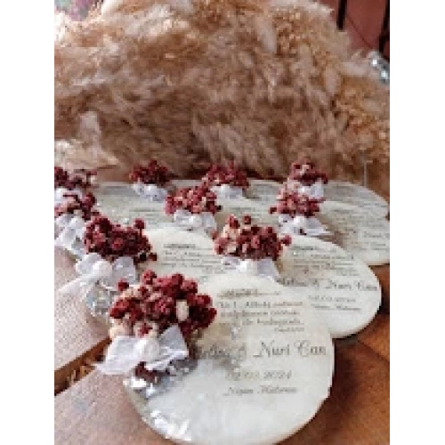 Baskıcı Amca Mürdüm Çiçekli Epoksi Magnet