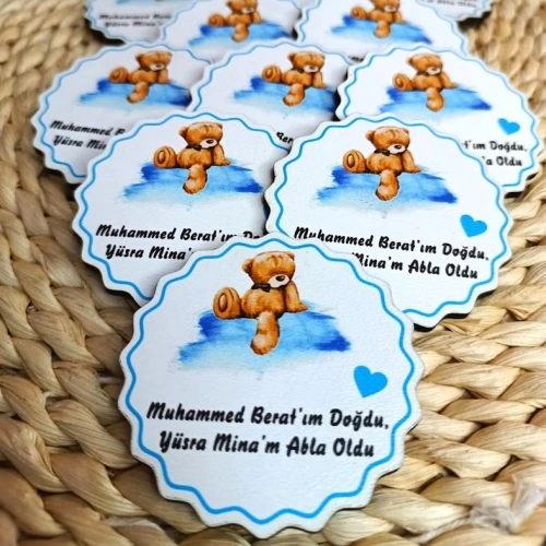 Baskıcı Amca Ayıcıklı Ahşap Magnet