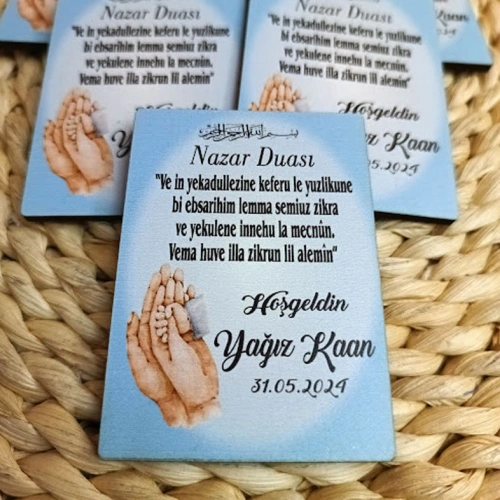 Baskıcı Amca Dualı Aile Temalı Ahşap Magnet