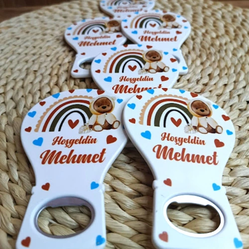 Baskıcı Amca Ayıcıklı Balon Açacak Magnet