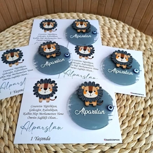Aslanlı Boyalı Magnet Kartlı