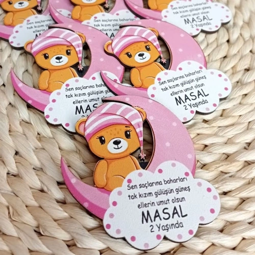 Baskıcı Amca Pembe Ayılı Magnet