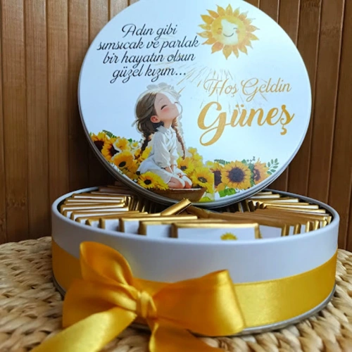 Güneş Temalı Hediyelik Bebek Çikolatası