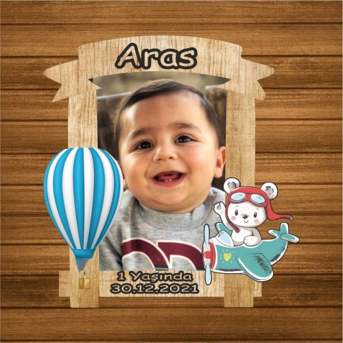 Baskıcı Amca Uçan Balonlu Fotoğraflı Magnet