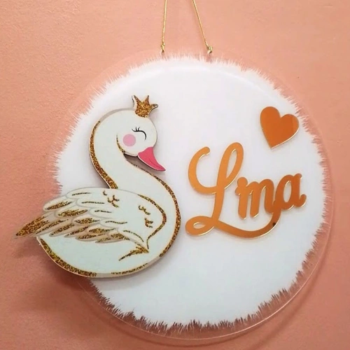 Baskıcı Amca Kuğulu Kapı Süsü