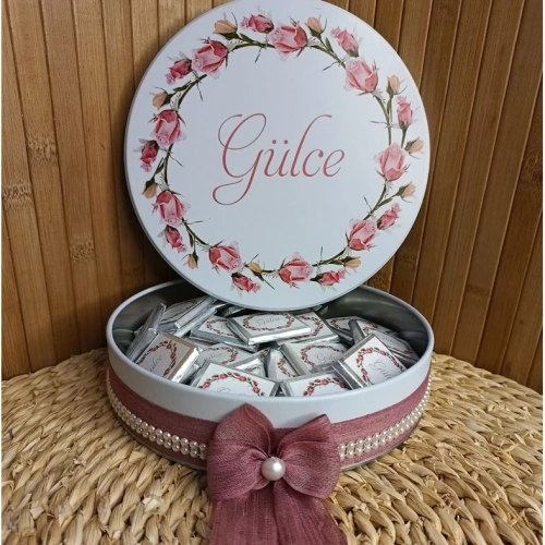 Çiçek Temalı Hediyelik Bebek Çikolata Kutusu