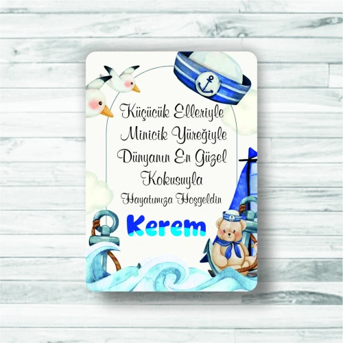 Baskıcı Amca Deniz Konseptli Ahşap Magnet