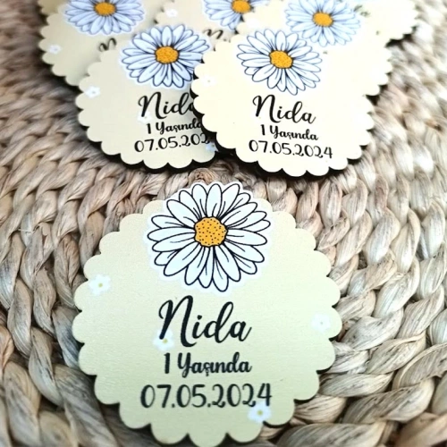 Baskıcı Amca Papatyalı  Ahşap Magnet