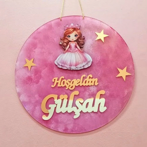 Baskıcı Amca Prensesli Kapı Süsü