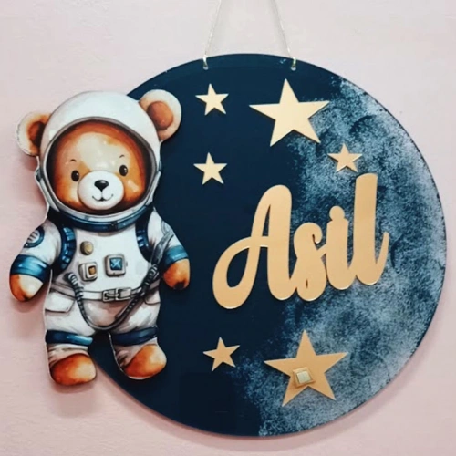Baskıcı Amca Uzay Temalı Kapı Süsü