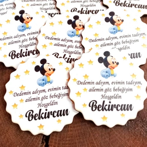 Baskıcı Amca Mickey Mouse Ahşap