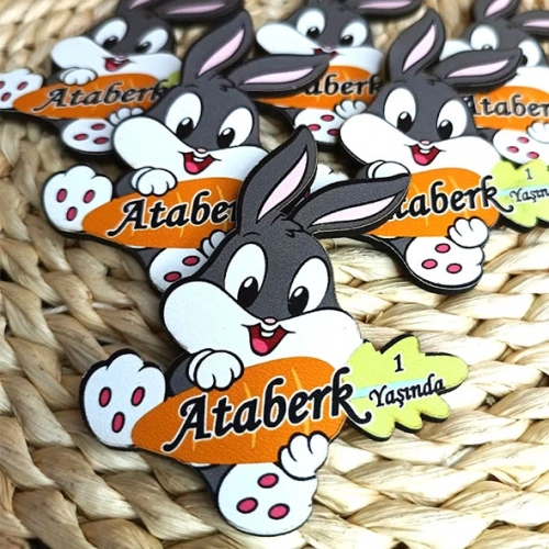 Baskıcı Amca Tavşanlı Ahşap Magnet