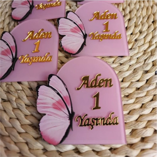 Baskıcı Amca Pembe Kelebekli Magnet