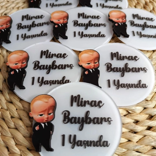 Baskıcı Amca Patron Bebeklı Boyamalı Magnet